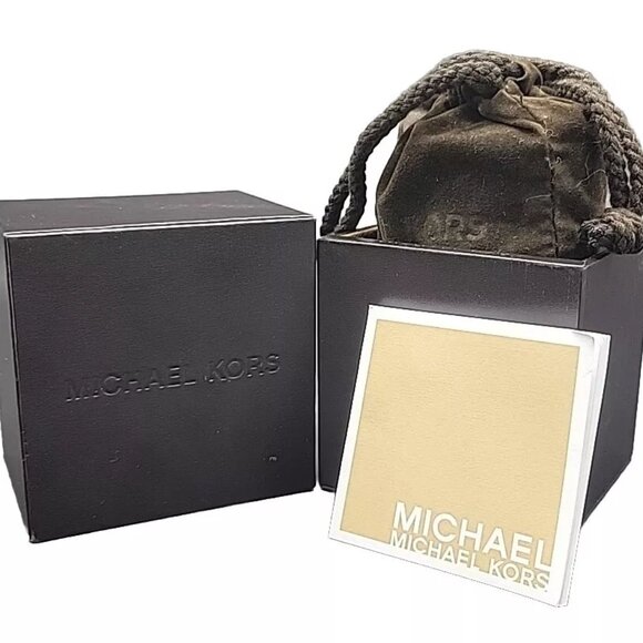 Michael Kors MK-1126 Hematite-Black Logo-Faced Stn.Steel 100m(10ATM) VTG Pre-own - Picture 4 of 11